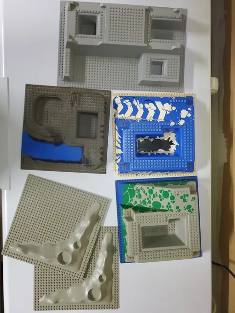 Lego Vintage Raised Baseplates Lot Of 6: Castle, Ice, 2Moon, Island, Ogel's Lair