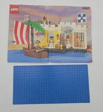 LEGO 6267 Lagoon Lock-up INSTRUCTIONS & Base Plate ONLY - Vintage 1991 Pirates