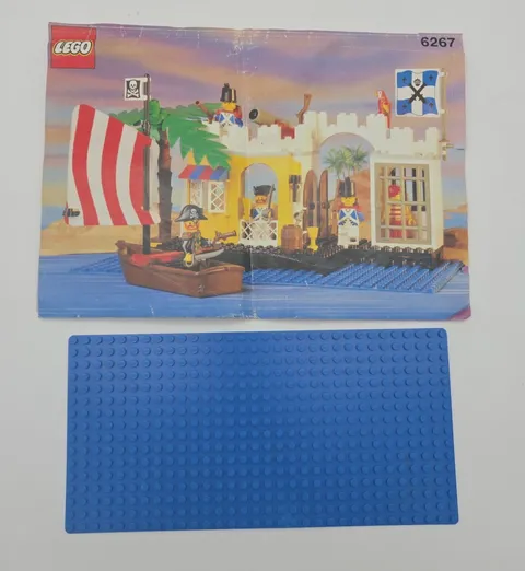 LEGO 6267 Lagoon Lock-up INSTRUCTIONS & Base Plate ONLY - Vintage 1991 Pirates