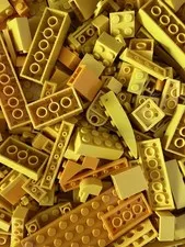 LEGO Yellow and Tan Bulk Lot Mixed Bricks & Pieces Parts sold by pound