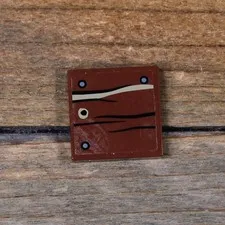 LEGO Reddish Brown Tile 2 x 2 Wood Grain, Knot, and Nails LOTR 3068pb0653