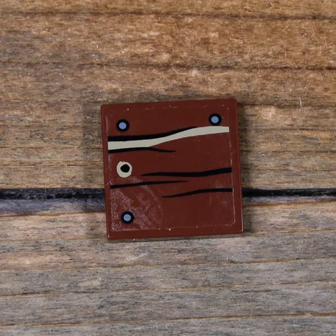 LEGO Reddish Brown Tile 2 x 2 Wood Grain, Knot, and Nails LOTR 3068pb0653