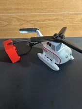 LEGO DUPLO Custom Printed White Helicopter w/ Red Block & Flexible Hose