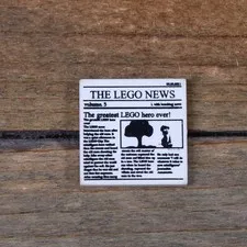 LEGO White Tile 2 x 2 The Lego News Volume 3 Pattern 3068pb0431