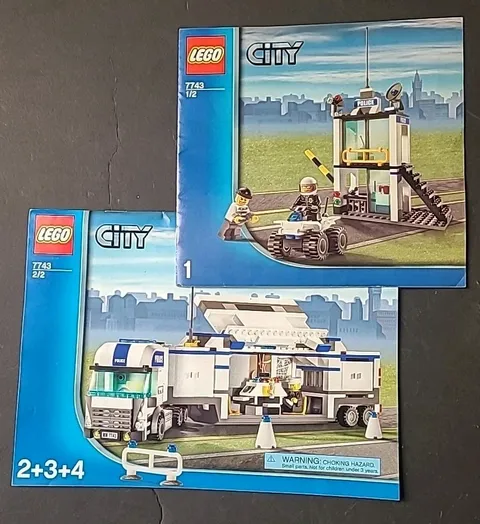 Lego Set City 7743 Police Command Center Instruction Manual Books 1 & 2