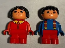 Lego DUPLO Lot of 2 Asian Children International World Sets RARE
