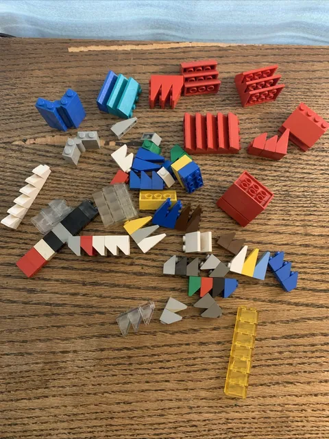 107 Special LEGO Pieces Various Colors and Sizes. Mostly Slanted LEGO Pieces