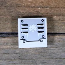 LEGO Ninjago White Slope 2x2x2/3 White Zane Emblem Frosty Vent Grille 15068pb117