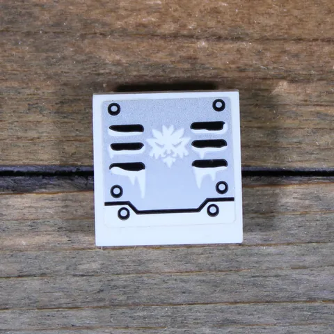 LEGO Ninjago White Slope 2x2x2/3 White Zane Emblem Frosty Vent Grille 15068pb117