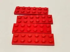 Lego 3795 Red Replacement Add-on Pieces Parts Lot of 4