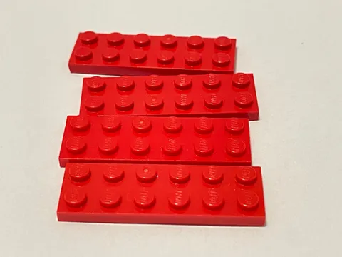 Lego 3795 Red Replacement Add-on Pieces Parts Lot of 4
