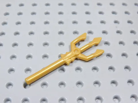 LEGO Pearl Gold Trident Staff Pitchfork Weapon Minifig AC