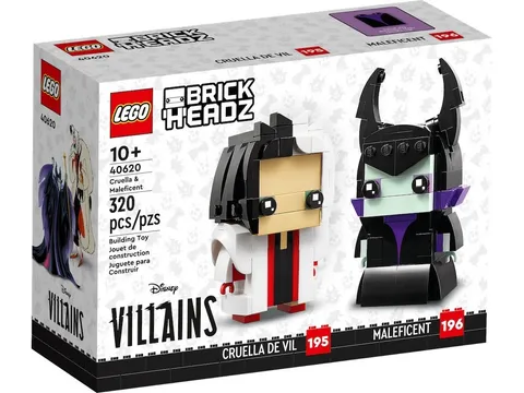 LEGO 40620 BrickHeadz Disney Villains Cruella & Maleficent Retired New Sealed