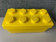 Genuine Yellow 8-Stud LEGO Storage Brick Box with Assorted Loose Bricks