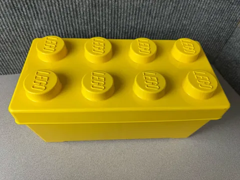 Genuine Yellow 8-Stud LEGO Storage Brick Box with Assorted Loose Bricks