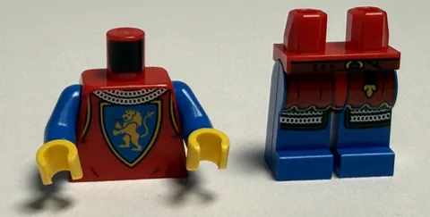 LEGO Castle Knights Lion's Knight Red & Blue Torso & Pants Legs Minifigure Combo