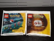 LEGO POKEMON 2 SETS - 30730 TRAINER SUPPLIES 56 PCS & 30729 PREMIER BALL 46 PCS