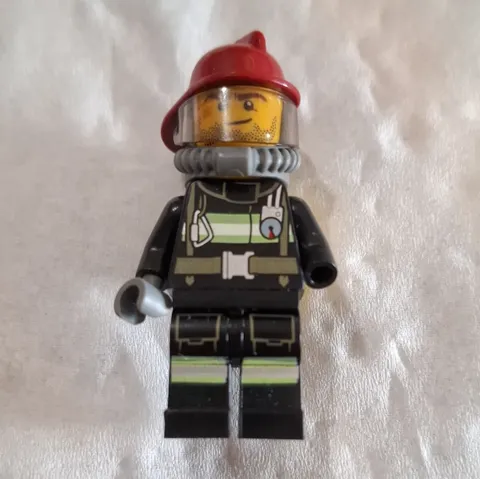 LEGO Firefighter Minifigure Red Helmet with Visor Air Tank Breathing Apparatus
