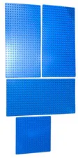 LEGO Blue Baseplate Lot of 4 Genuine (3) 16x32 Rectangle 3857 & (1) 16x16 91405