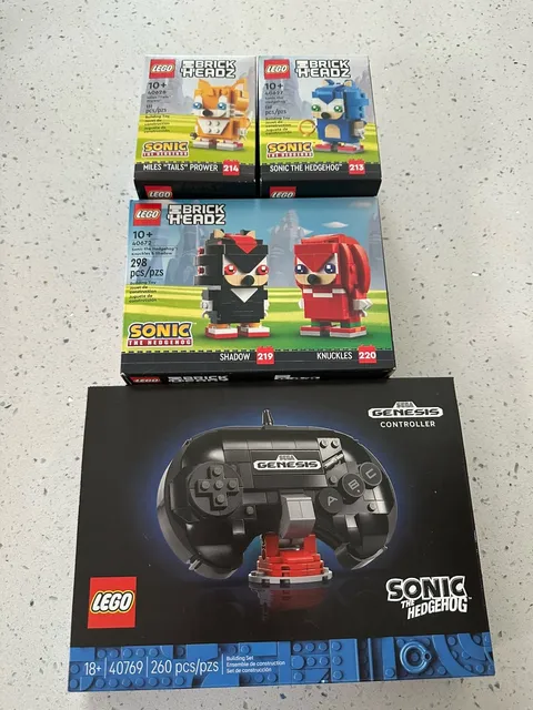 LEGO BRICKHEADZ Sonic  Knuckles & Shadow 40672 40627 Tails 40628  Sega GWP 40769