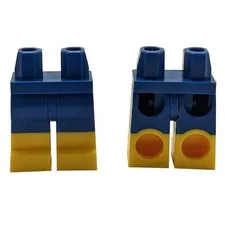 2x LEGO Minifigure Legs Blue with Molded Yellow Boots