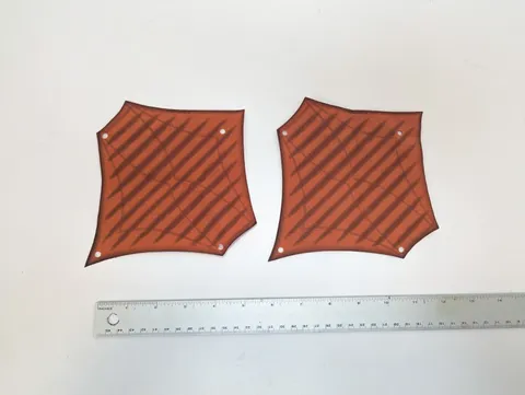 2x LEGO Jabba's Sail Barge - Cloth Sail 26 x 22 with Brown Lines Pattern (55629)