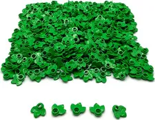 Lego 500 New Bright Green Plant Plates Round 1 x 1 with 3 Layered Leaves Parts