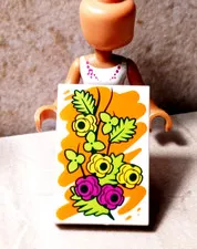 New LEGO BAM Printed Art Classic Flowers Painting Printed 2x3 Colorful Floral