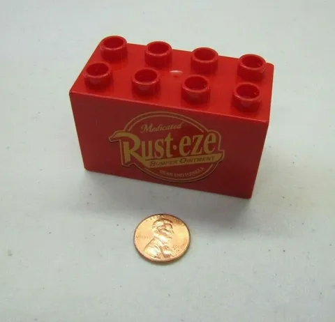 Lego Duplo MEDICATED RUST-EZE BUMPER OINTMENT SIGN #95 CARS MOVIE Printed Block