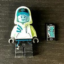 LEGO Hidden Side Ghost Minifigure Glow in the Dark w/ Smartphone Accessory