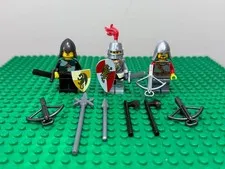 LEGO Castle Minifigure Lot 3 Heroic Knight Series 9 Dragon Lion Weapons Shields