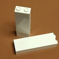 LEGO 2454 Brick 1 x 2 x 5 White x2 Genuine