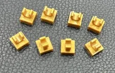 LEGO Lot 8 Parts Pearl Gold Tile Modified 1x1 with Open O Clip Part 15712