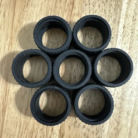 Lot Of 7 LEGO Tire 37 x 22 Black