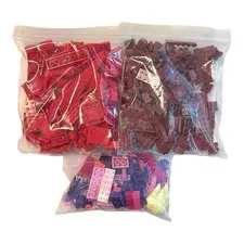 1 Pound Lot Of Lego Parts Pieces Bricks Red Maroon Pink Purple