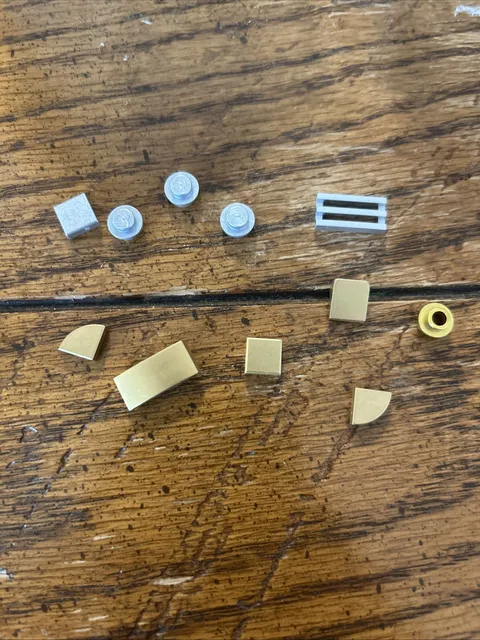 Lego Gold And Silver Shiny Pieces - Studs, Tiles