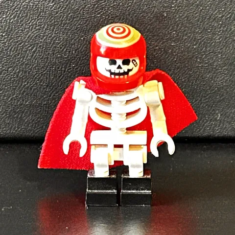 LEGO Minifigures Skeleton Minifigure w/ Red Helmet & Red Cloth Cape Hood