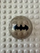 LEGO Cylinder Hemisphere 4 x 4 with Black Bat Batman Logo Pattern 86500pb05