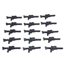 LEGO Minifigure Handheld Blaster Gun Accessory Bulk Lot 15 Black (Long)