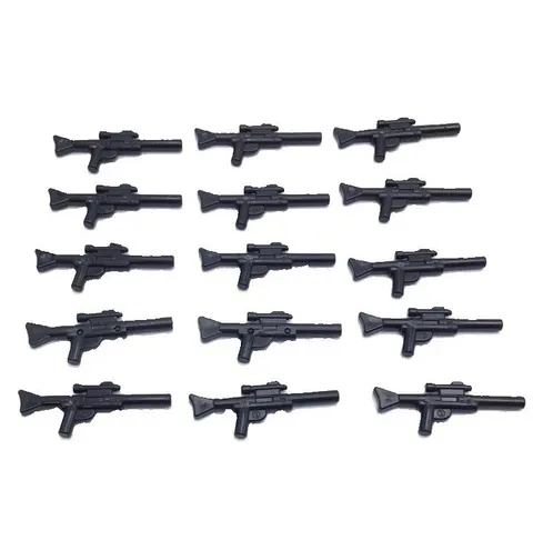 LEGO Minifigure Handheld Blaster Gun Accessory Bulk Lot 15 Black (Long)