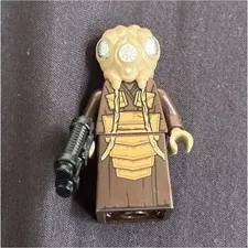 LEGO Plastic Minifigure Tan Head Brown Torso with Blaster Accessory