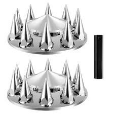 Vevor Front Axle Wheel Covers Spiked Axle Cover For Semi Truck Abs Electroplate