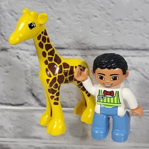 Lego Duplo Figures Lot Of 2 Giraffe Zoo Animal Ice Cream Man