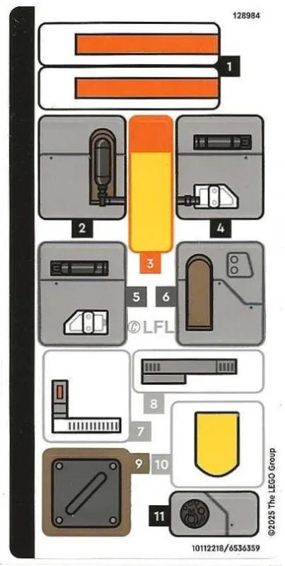LEGO STICKER SHEET 75416 CHOPPER (C1-10P) from set New
