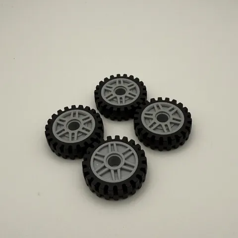 Lego Lot of 4 Lt Bl Gray 18x8 Inner Ring Spokes Wheel 13971 Offset Tire 61254