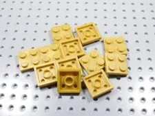 LEGO Lot of 12 Pearl Gold 2x2 Plates BN