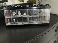 lego display case  mini figures Included Lot Of 9 Black Stackable