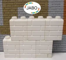 (F7/20) Lego Duplo 6x wall bricks white