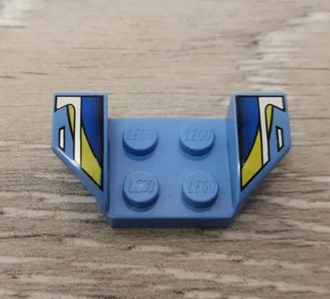 Lego 41854pb12 Medium Blue Vehicle Mudguard 2 x 4 Flared Wings Stripes Pattern