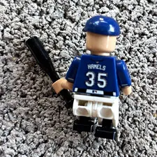LEGO Baseball Minifigure Texas Uniform #35 Hamels with Black Bat